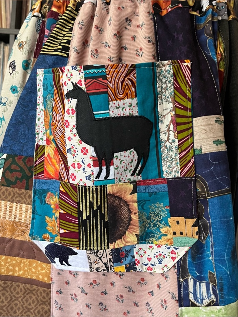 Llama TABOOT patchwork skirt spinner Phish tour handmade hippie sphere phexico